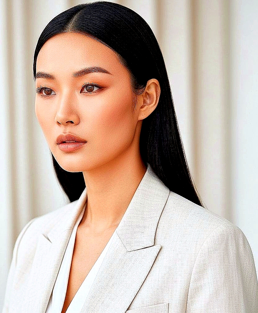 Beautiful Asian Model in White